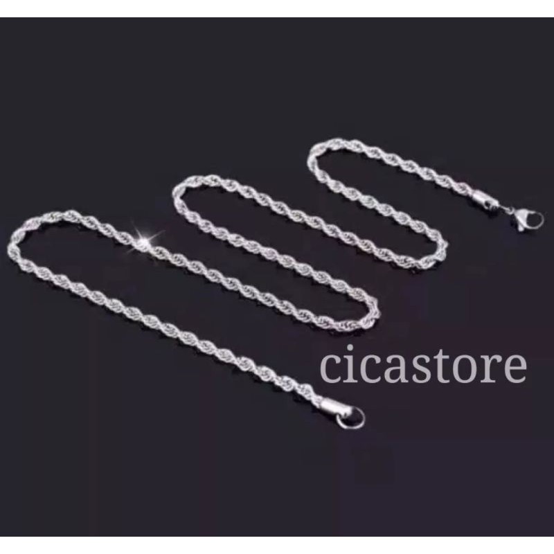 Cicastoree.kalung tambang silver.kalung tambang titanium
