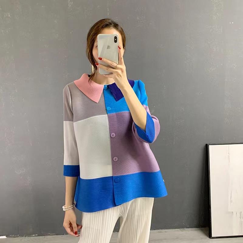 Top Blouse Pleats Bangkok / Baju atasan wanita plisket pelangi importt premium