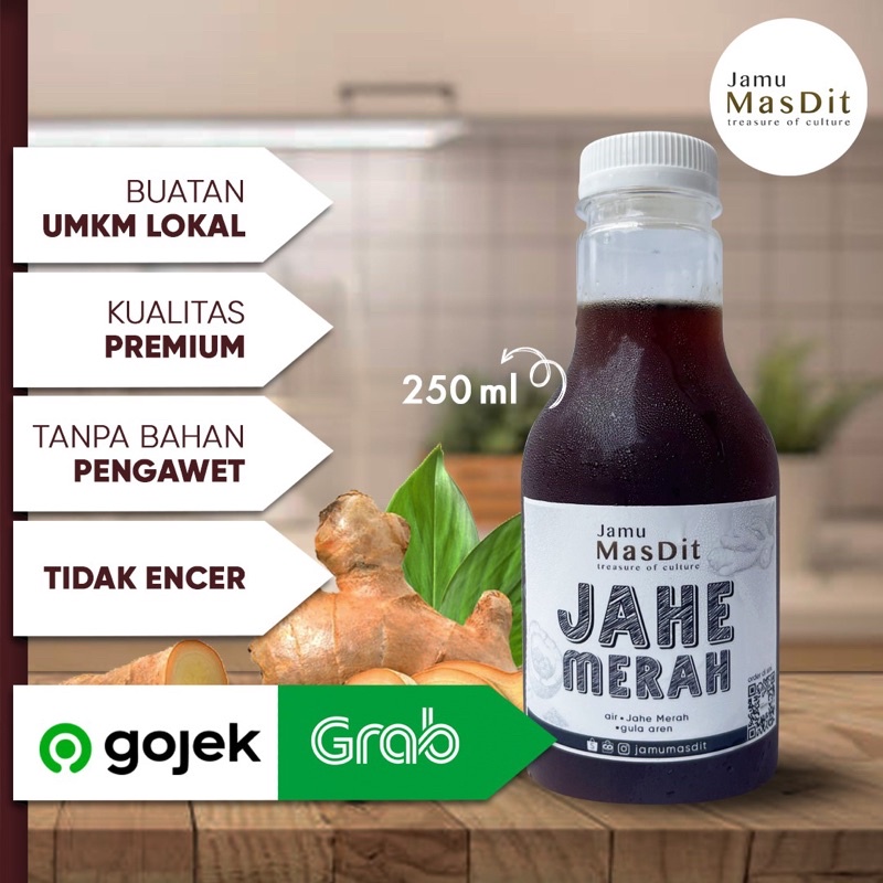 

Jamu Kunyit Asam/Kunyit Asem/Beras Kencur/Jahe Merah/250 ML