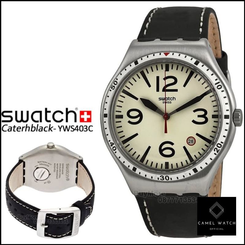 Terlaris Swatch YWS403C Original Swatch Irony Caterhblack Jam Tangan Kulit