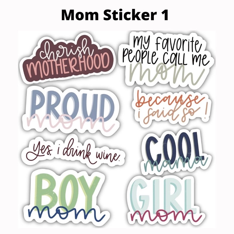 Mom Sticker / Sticker Motherhood Tumblr Sticker Mom Aesthetic Murah