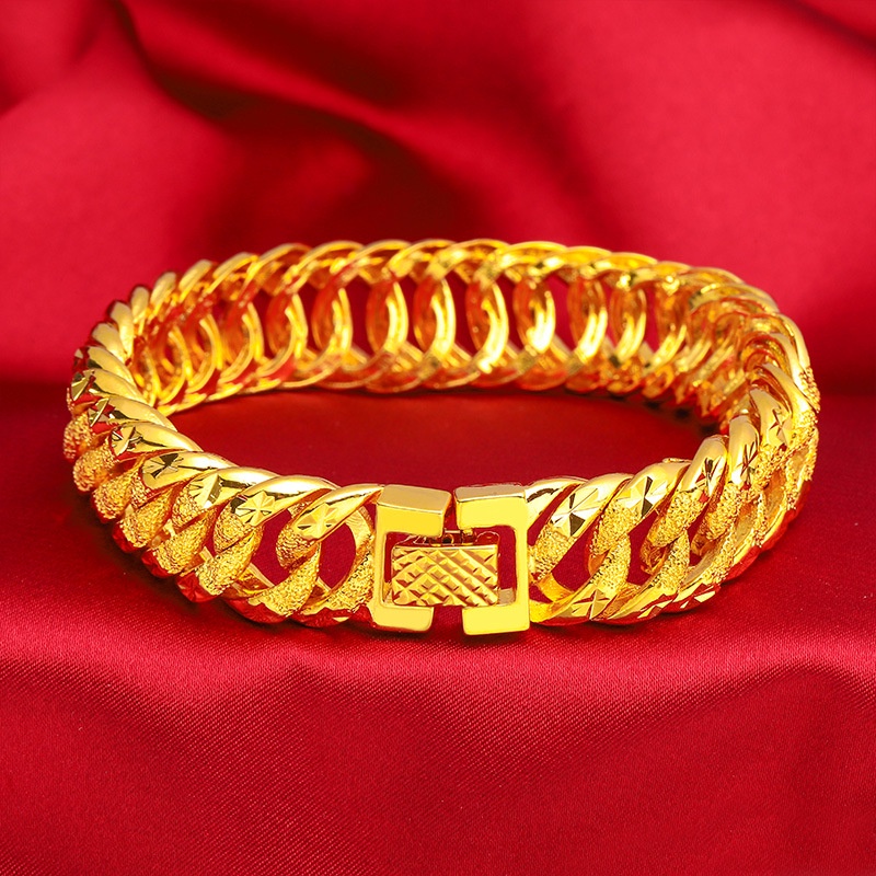 Cincin Rantai Model Terbuka Bahan Kuningan Lapis Emas Dapat Disesuaikan Untuk Wanita