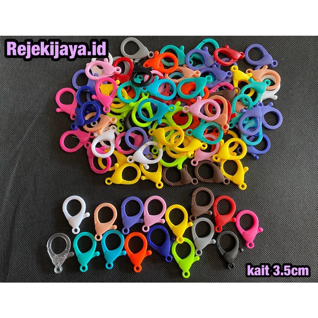 KAITAN KOKOT UDANG PLASTIK 3.5 CM GROSIR  / CLAPS PLASTIK WARNA-WARNI GROSIR