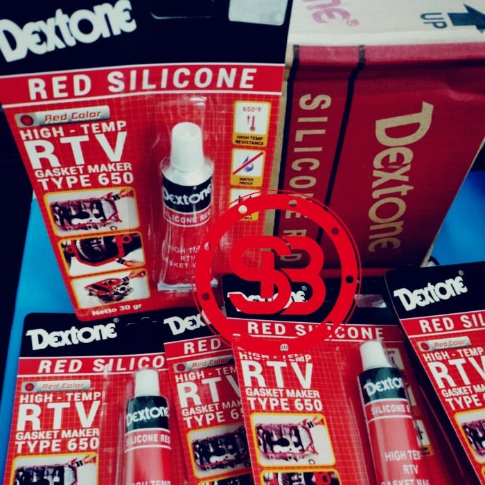 LEM Dextone red silicone 30gr lem gasket merah / silicon red