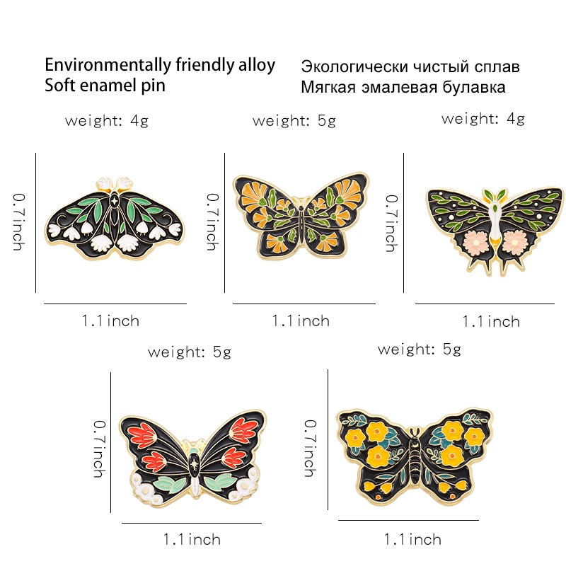 Bros Pin Desain Kartun Bunga Butterfly Untuk Aksesoris Pakaian