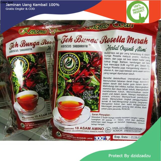 

Teh Seduh Bunga Rosella Merah Kencono Sari Herbal Asli Original