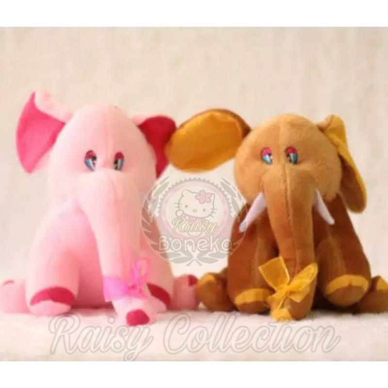 Boneka Gajah L / Boneka Karakter Gajah Pita L