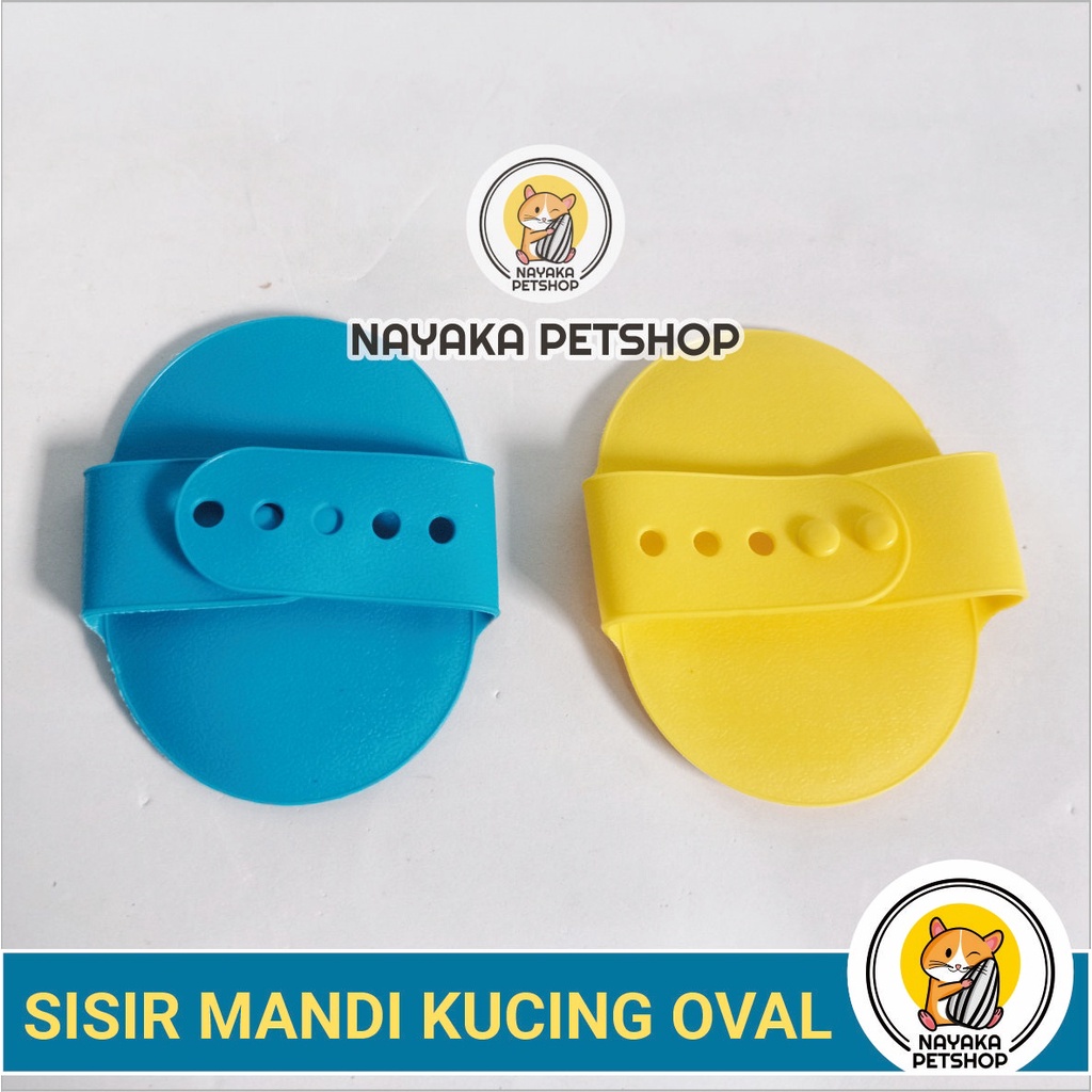 Sisir Mandi Kucing Oval Keramas Grooming Sikat Karet Bulu Anjing Musang Kelinci