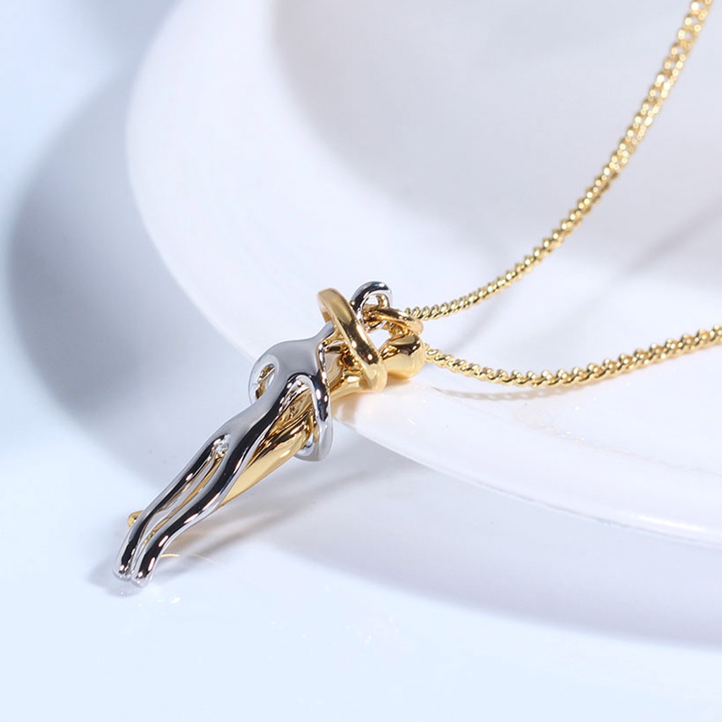 Hu Hu Hu Hu Hu Alat Bantu Pasang Kacamata♡ Kalung Rantai Choker Dengan Liontin Bentuk Penari Hug Untuk Priawanita