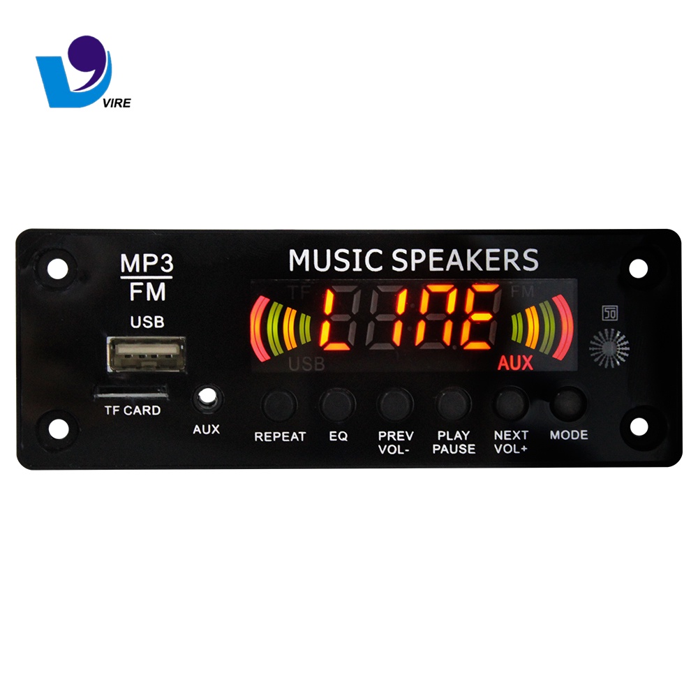 Mp3 modul BT 12V, dengan Bluetooth, splash screen,  mendukung kartu TF / USB / AUX, radio FM, dengan