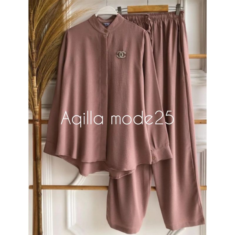 DANIA SET CRINKLE POLOS LD 110 / SETELAN CRINKLE / ONE SET CRINKLE KULOT / CELANA KULOT