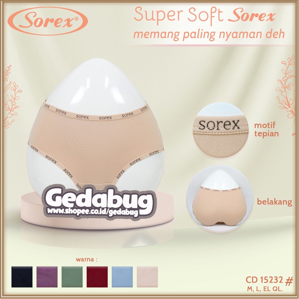 CD Wanita Sorex 15232 Motif List Cassual | Pakaian Celana Dalam Wanita Super Soft - Gedabug