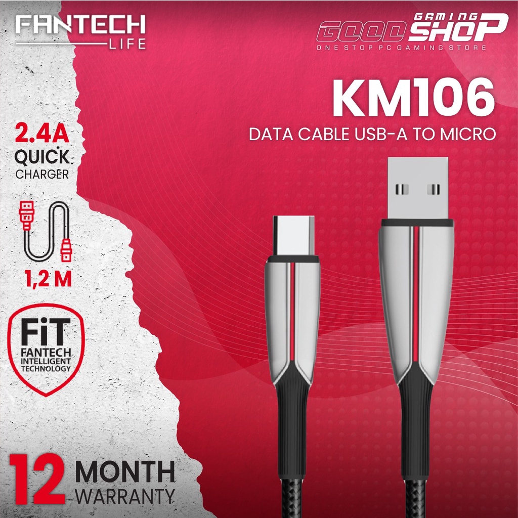 FANTECH LED Light Micro USB Cable Data 120CM Fast Charging - KM106