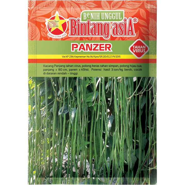 Benih Kacang Panjang PANZER 500 Gr - Reguler Pouch - Bintang Asia