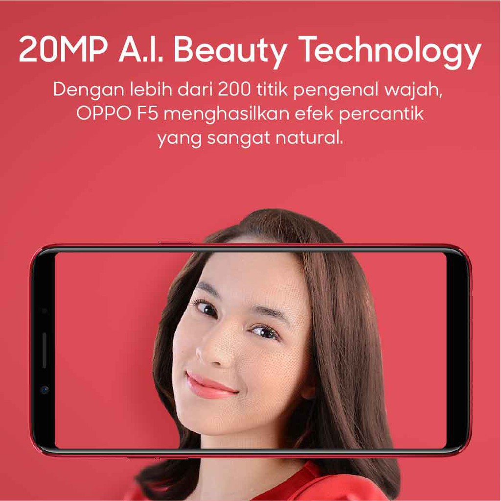 Oppo F5 Smartphone 20Mp Ai Beauty 6Gb/64Gb Black \u00e2\u0080\u0093 (Cicil Tanpa Kartu Kredit, Garansi Resmi Oppo)