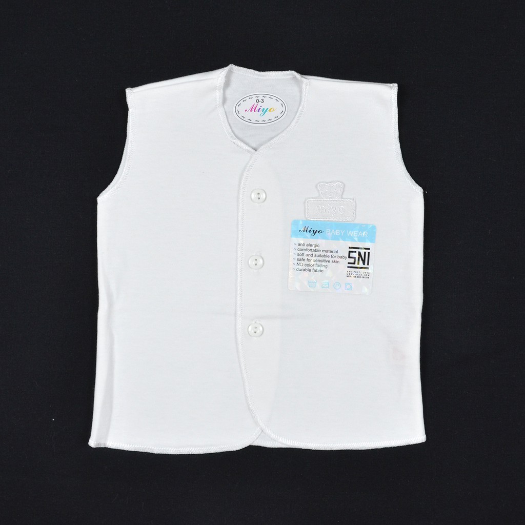 MIYO 1 Pcs Baju Kutung Bayi/Baby Putih (3-6M)