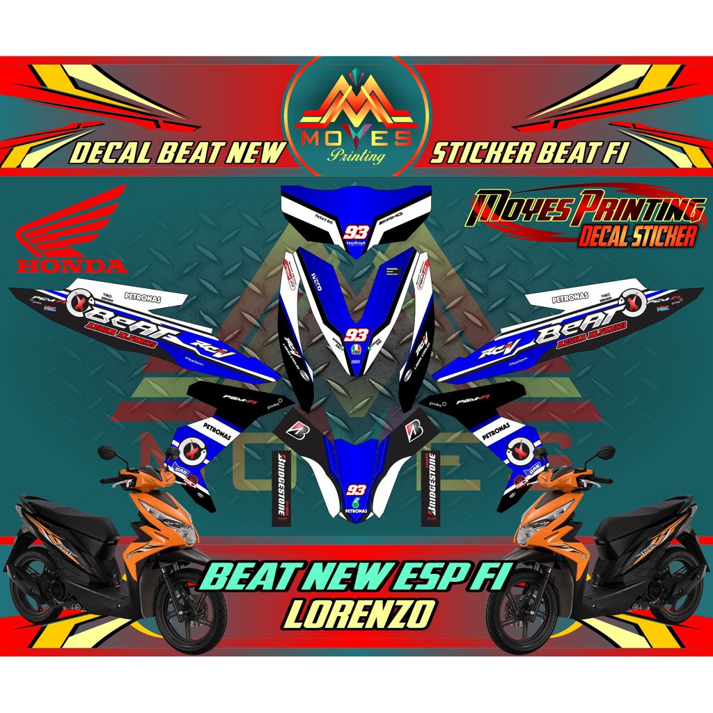 Sticker Full Body Honda Beat New Esp Fi Decal Full Bodi Motor