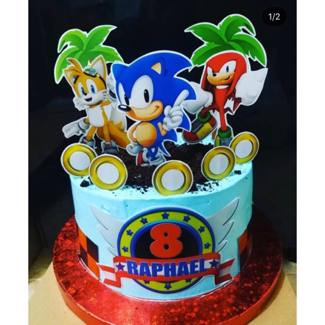 Sonic The Hedgehog Topper Cake Birthday Hiasan Kue Ulang Tahun Shopee Indonesia