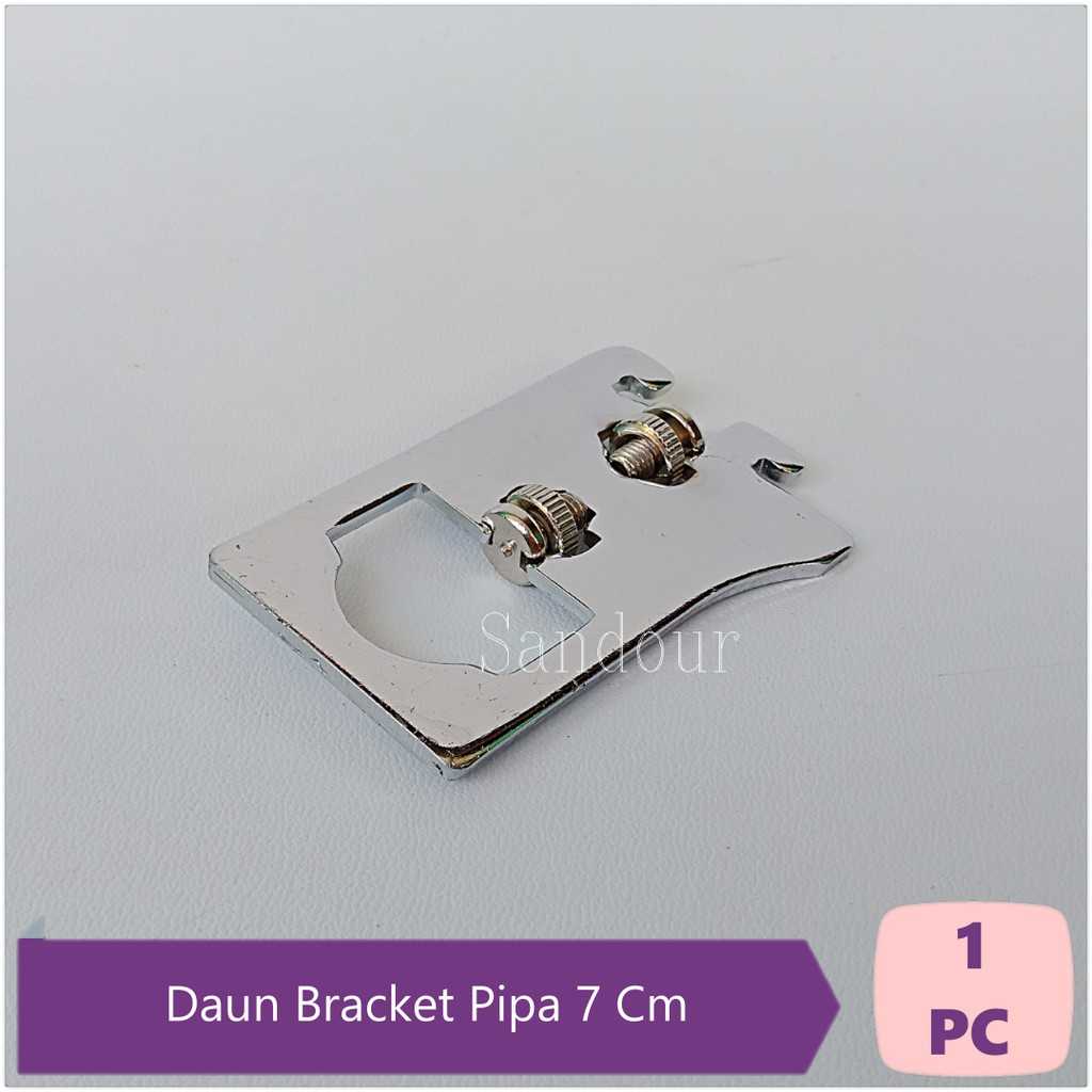Daun Bracket Pipa 7 Cm Siku Braket Besi Penyangga Pipa Kotak Dan Bulat Untuk Display Sandour SPP
