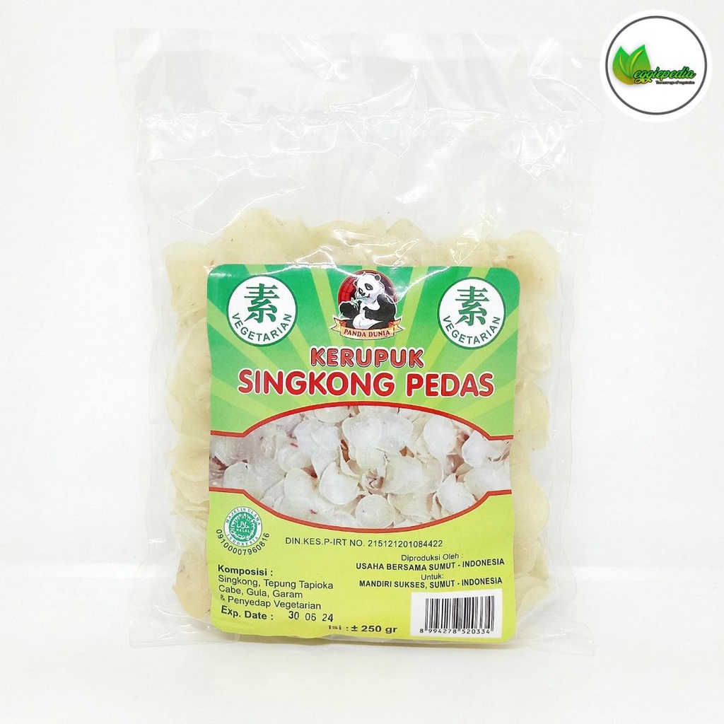 

Kerupuk Singkong Pedas Mentah Panda Dunia Vegan & Vegetarian