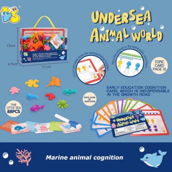 

Mainan Montessori Rainbow Counter Set Classification Toy - undersea animal Murah