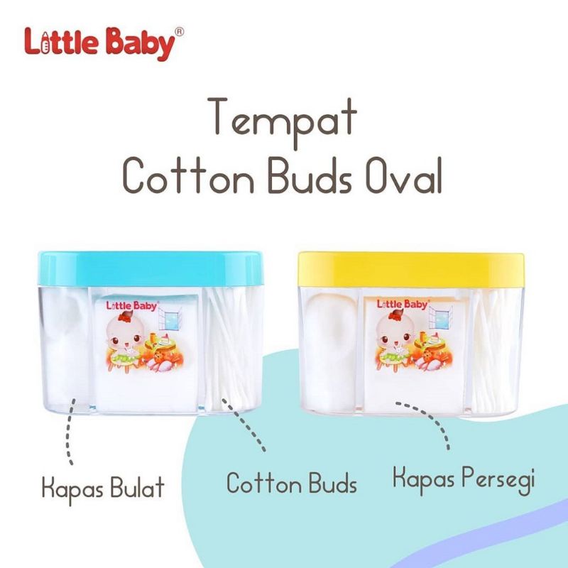 Little Baby tempat cotton buds kapas oval