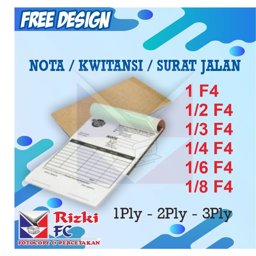 Nota Kwitansi Faktur Surat Jalan Custom 1ply  1 warna