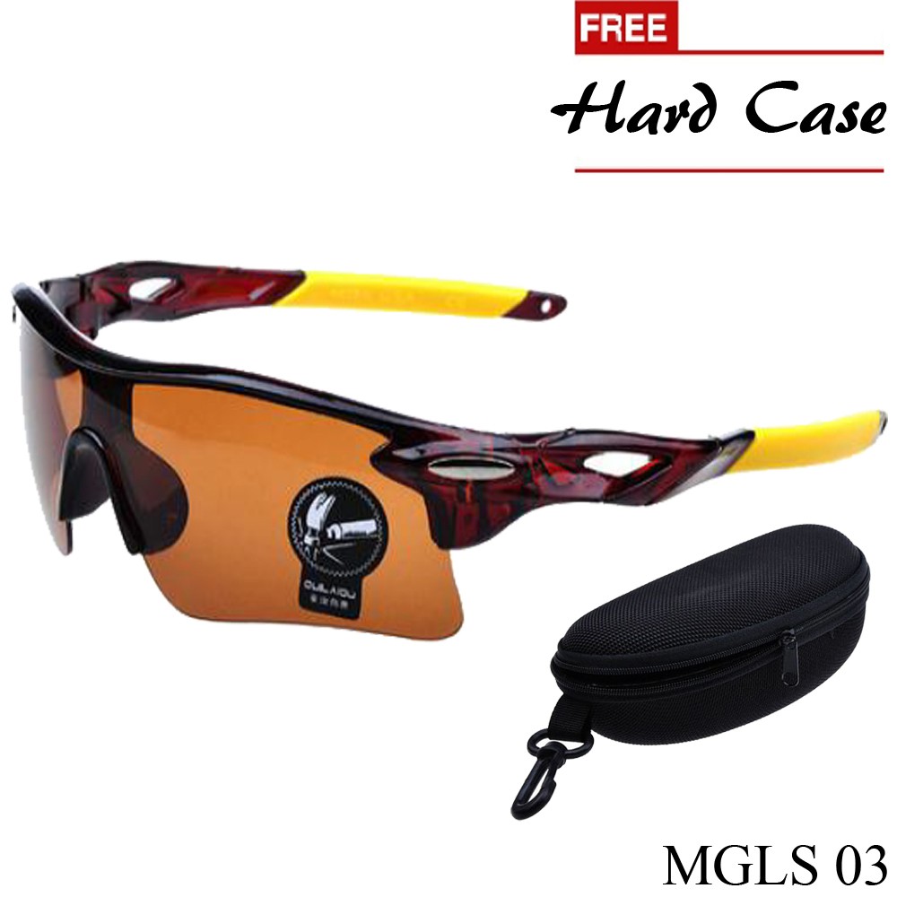 Sunglasses Anti Uv Polycarbonate Hitam Kuning – MGLS 03