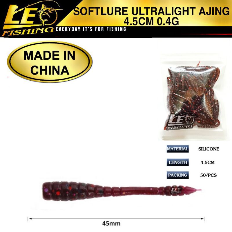 50 PCS SOFTLURE ULTRALIGHT 4.5CM 4.0G SOFT LURE AJING TERLARIS