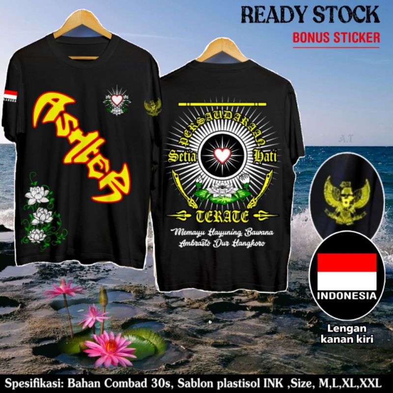 KAOS PSHT HATI BERSINAR,KAOS PSHT BUNGA TERATAI