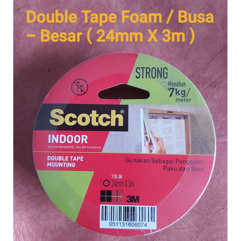 

DOUBLE TAPE FOAM 3M SCOTCH 1inch BESAR 24mm X 3m