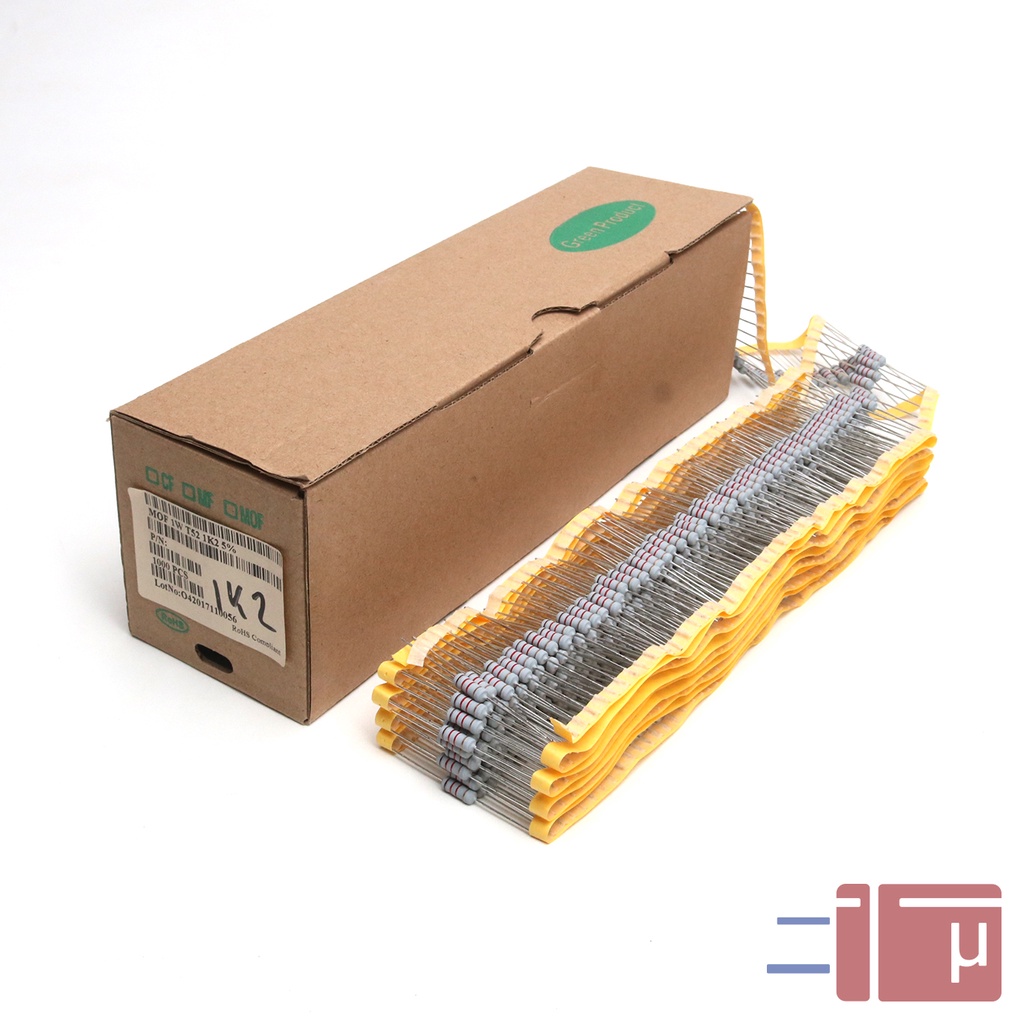 x10 Resistor 1K2 1.2K 1W Metal Oxide 5% Taiwan Kaki Tembaga