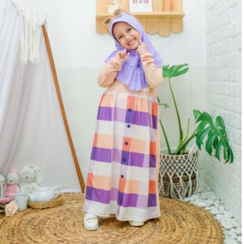 Gamis kaos anak raggakids RG42 salem Ungu