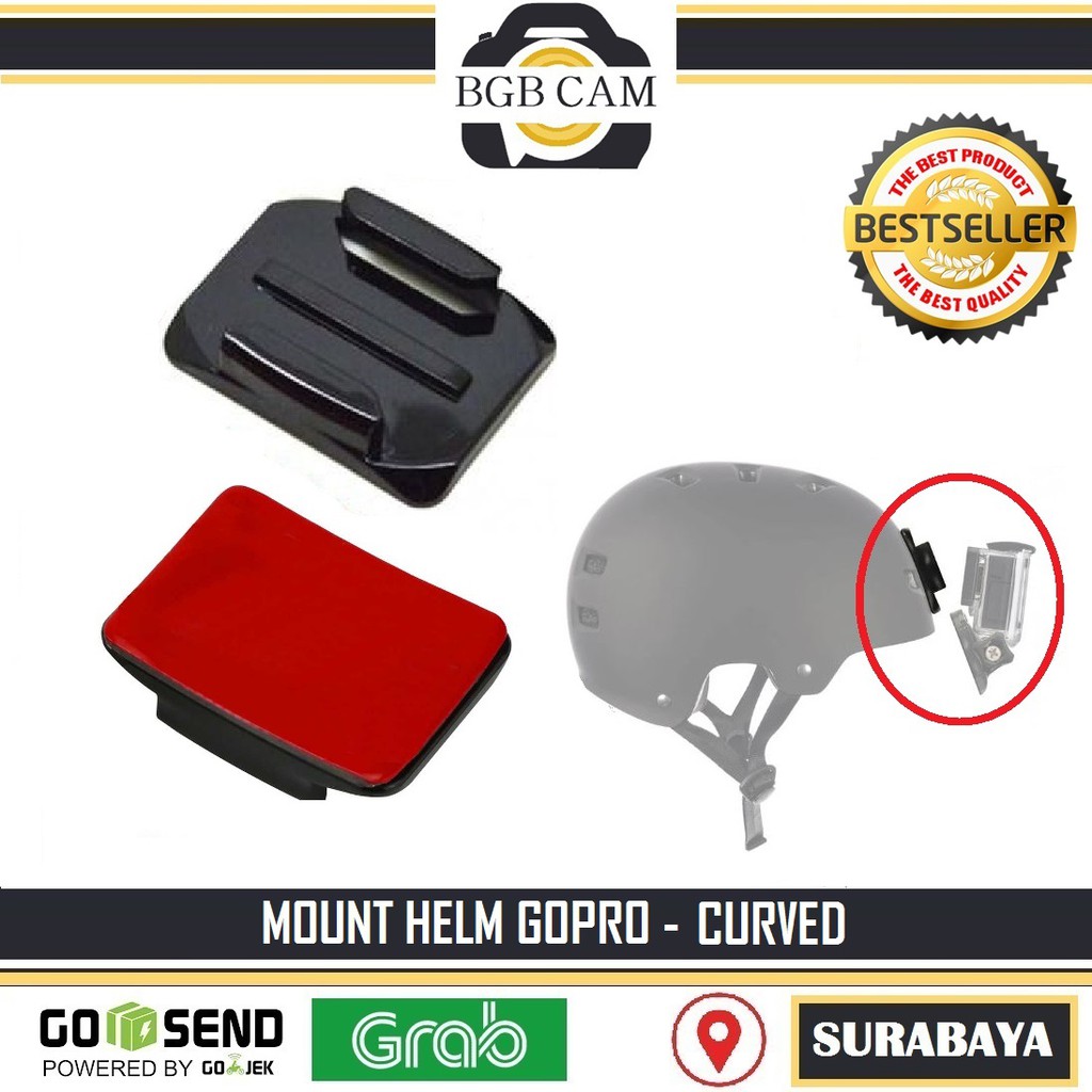 Curve Mount Helm Lengkung Gopro / Bpro / Yicam dll Sepeda