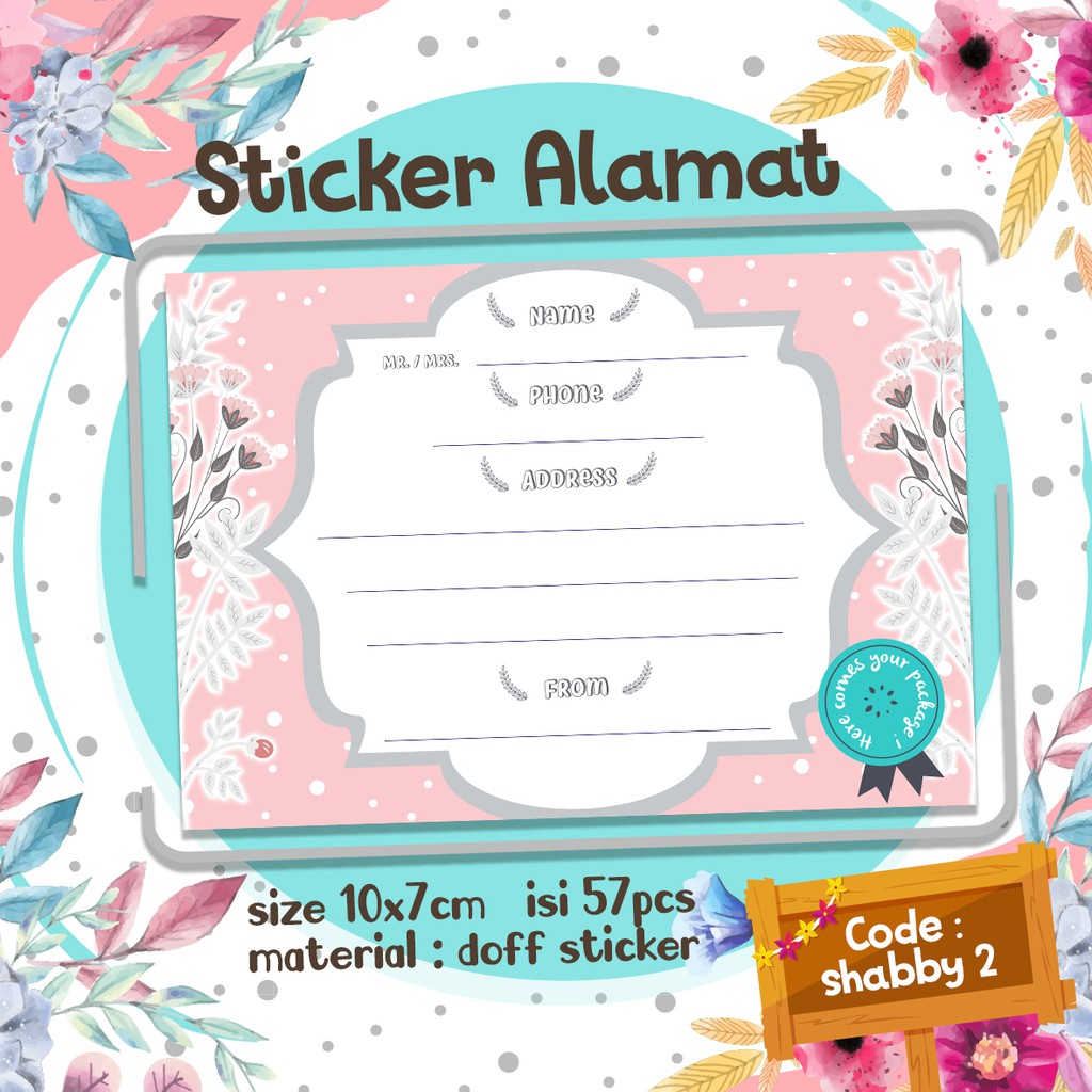 

57PCS STIKER ALAMAT SHABBYCHIC