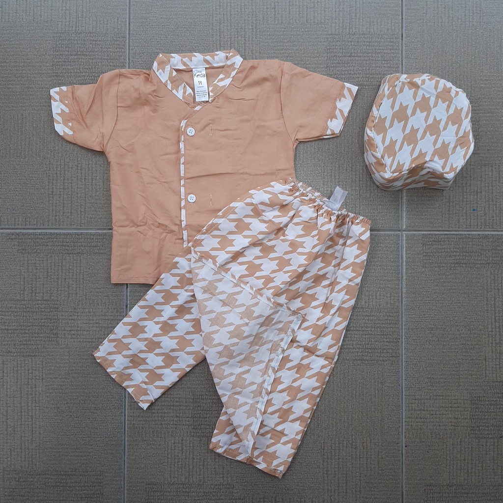 KSM Baju Muslim Setelan Koko Anak Cowok Sarung Peci Little Koda 1-6 Tahun ACS