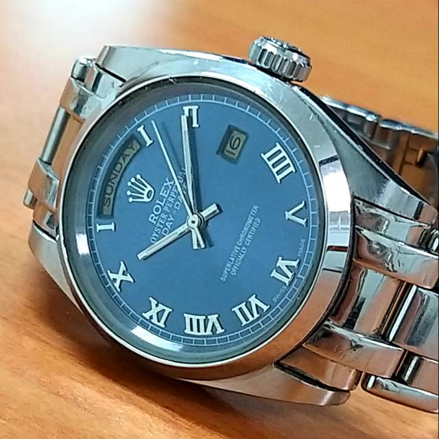 Jam Tangan ROLEX President Day Date Blue Replika