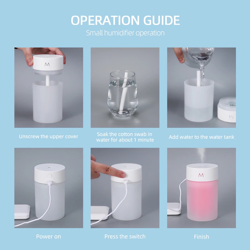 HUMIDIFIER ULTRASONIC AROMATHERAPHY OIL DIFFUSER LED A109 260 ML