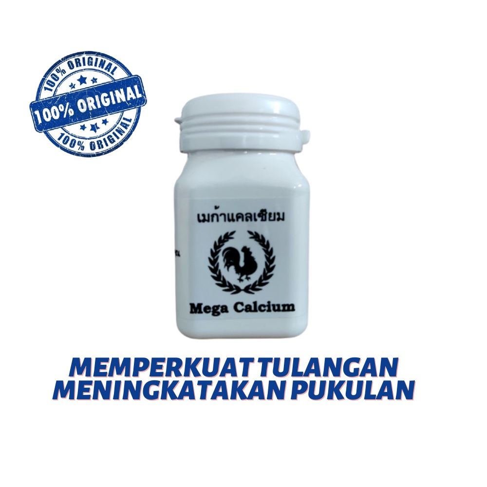 Kalsium ayam MEGA CALCIUM THAI - 10 kali memperkokoh tulang ayam petarung- isi 100 caps