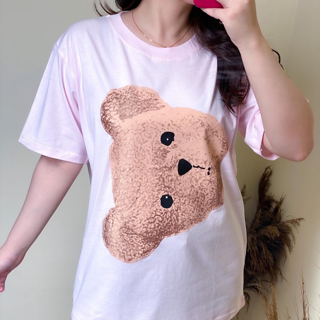 Kaos Wanita Oversized Lengan Pendek Bahan Cotton Combed 30s