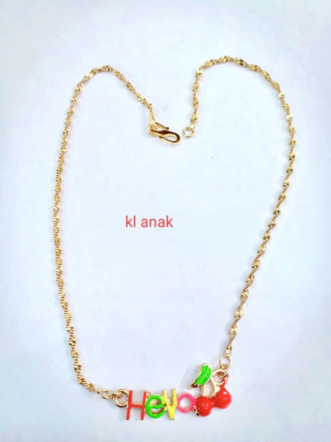 Kalung lapis emas anak cat strobery