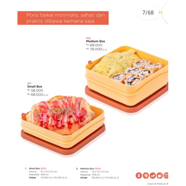 Wadah makan small box twin tulipware kotak makan twin tulipware