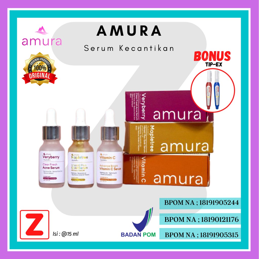 AMURA SERUM WAJAH (VIT C, ACNE, GOLD) ORIGINAL