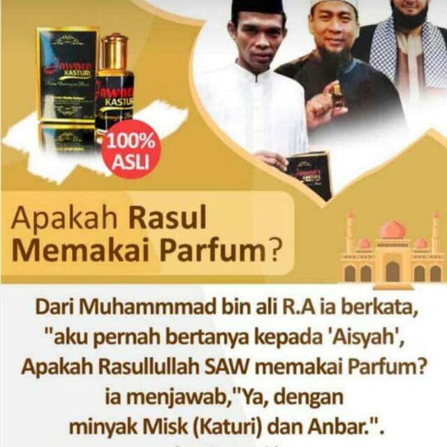Parfum Jawara Kasturi Terlaris  Non Alkohol | Minyak Kasturi 100% Asli Sudah Diruqyah
