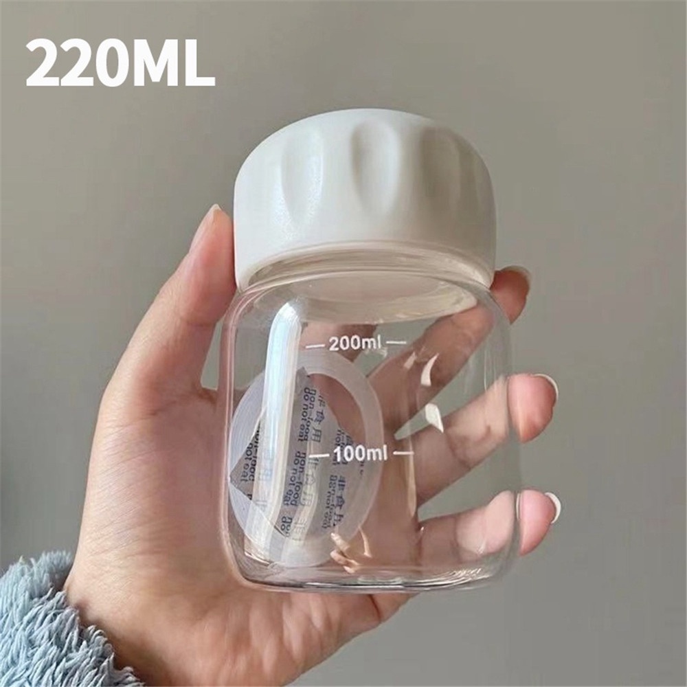 【COD Tangding】220ml Botol Minum Mini Portable Transparan Gaya Korea Level Tinggi