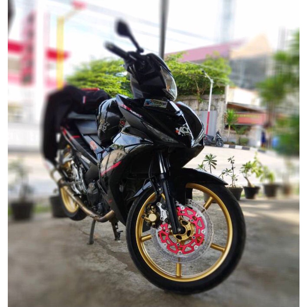 PIRINGAN DEPAN MX KING 300MM PLUS BREKET DISC CAKRAM YAMAHA MX KING NEW/MX KING OLD 150CC MODEL KTC delkeviCNDelin cakram depan 300mm