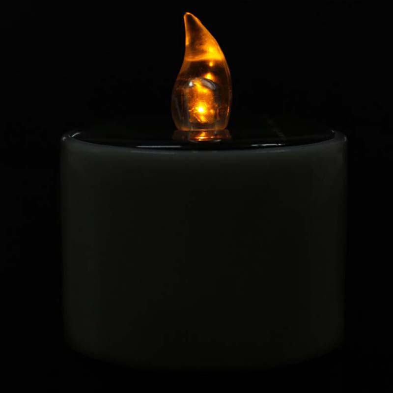 {LUCKID}Yellow Solar Power LED Candles Flameless Electronic Solar LED Tea Lights Lamp