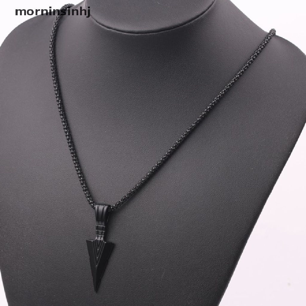 Mornin 1pc Kalung Rantai Panjang Dengan Liontin Panah Warna Hitam / Emas Untuk Wanita