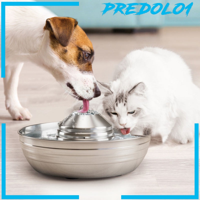 Predolo1 Dispenser Air Minum Otomatis 2l Bahan Stainless Steel Untuk Anjing / Kucing