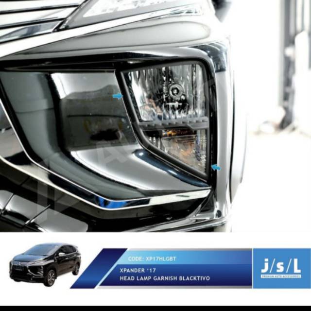 Garnish lampu depan Xpander/ head lamp garnish Hitam Chrome Carbon jsl